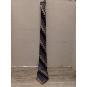 Blue & Red Striped Necktie  Acetate Material  50" Long  Classic Mens Accessory